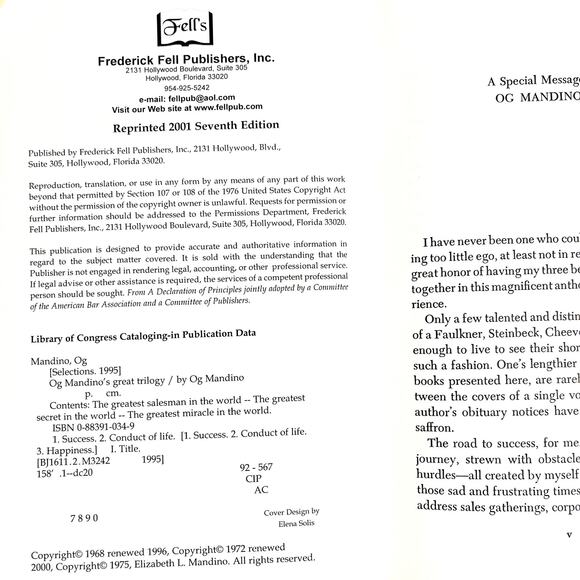 Og Mandino’s Great Trilogy - Hardcover (2001, 7th Edition) The Greatest Salesman - Picture 5 of 8